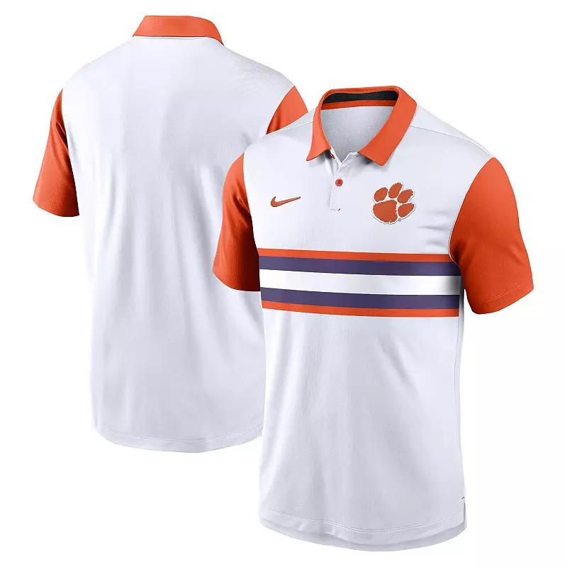 Men's Nike White Clemson Tigers Primetime Campus Vapor Performance Polo,  Product Image