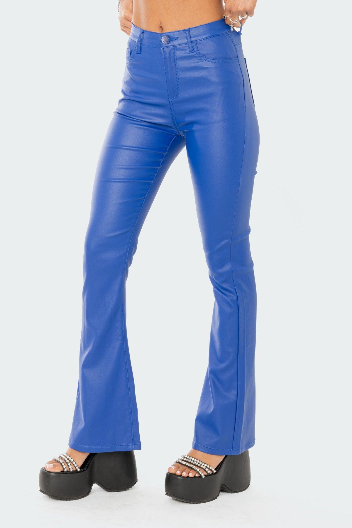Luna Faux Leather Flare Jeans Product Image