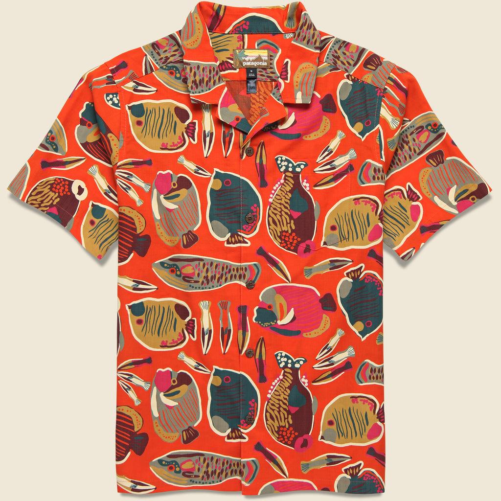 Tidal Threads Camp Shirt - Wrasse Pollinator Orange Product Image