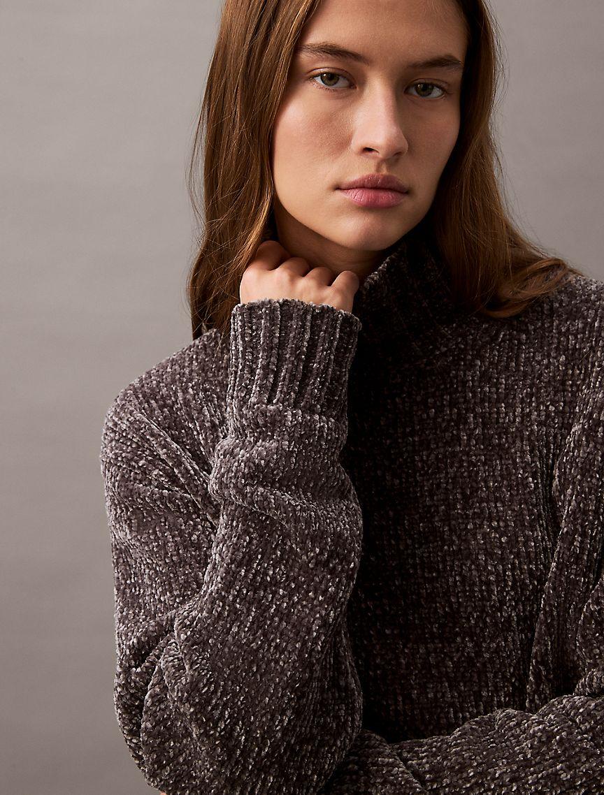 Chenille Relaxed Turtleneck Sweater Product Image