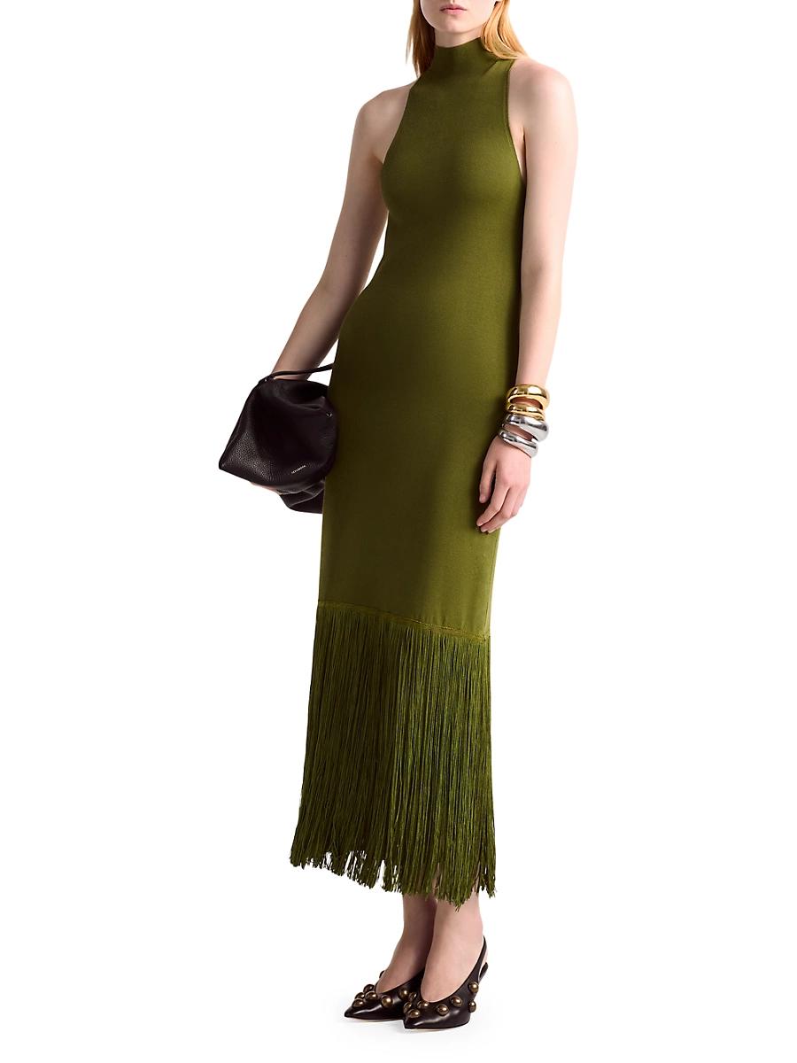 Womens Cash Fringe-Hem Maxi Dress Product Image