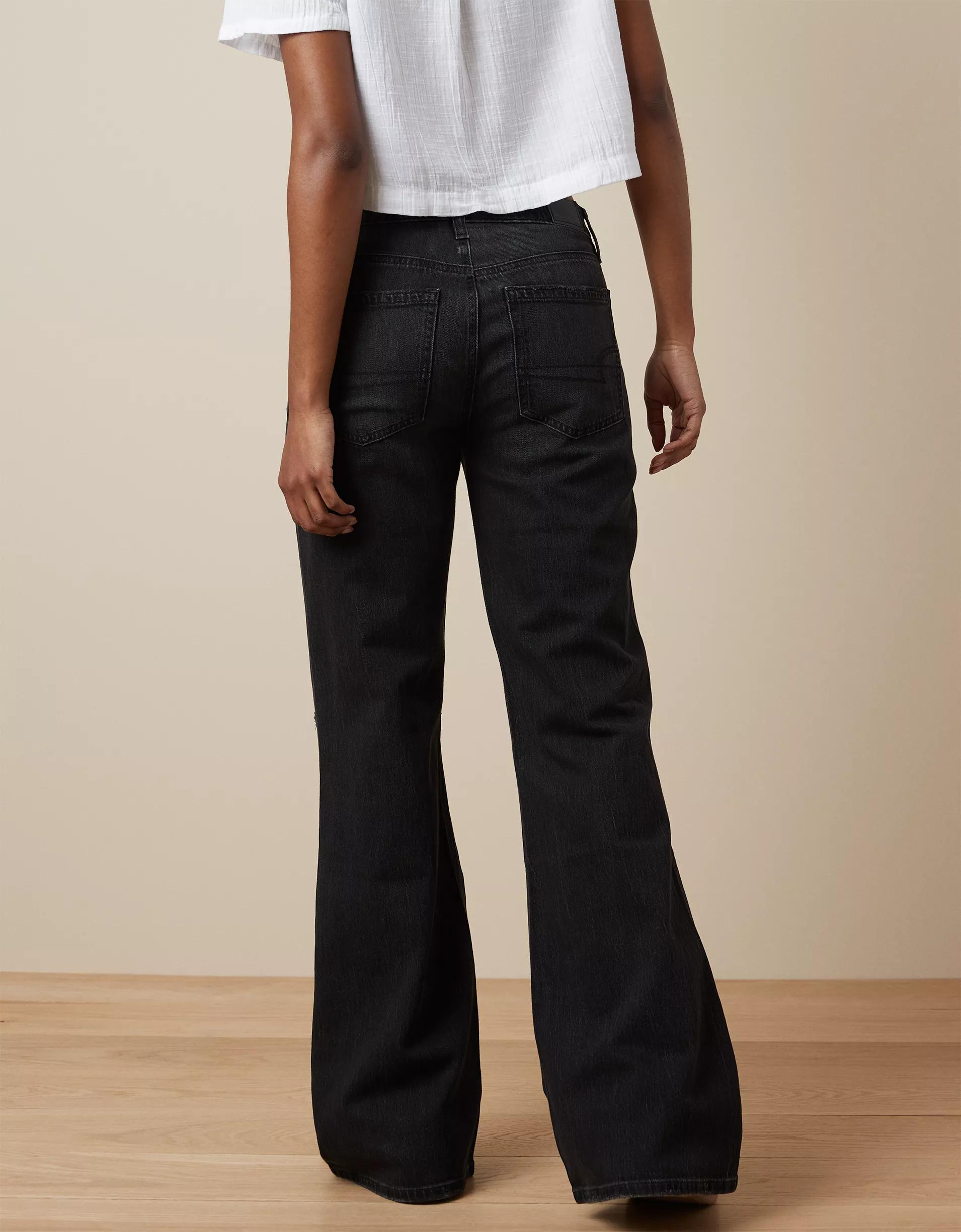 AE Strigid Ripped Low-Rise Baggy Flare Jean Product Image