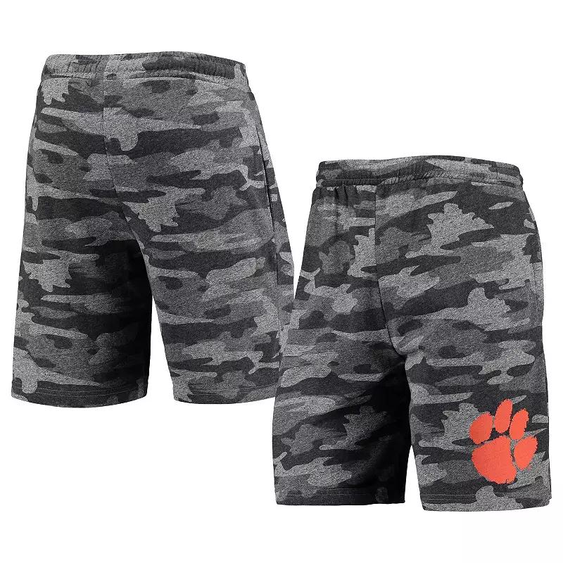 Men's Concepts Sport Charcoal/Gray Clemson Tigers Camo Backup Terry Jam Lounge Shorts,  Product Image