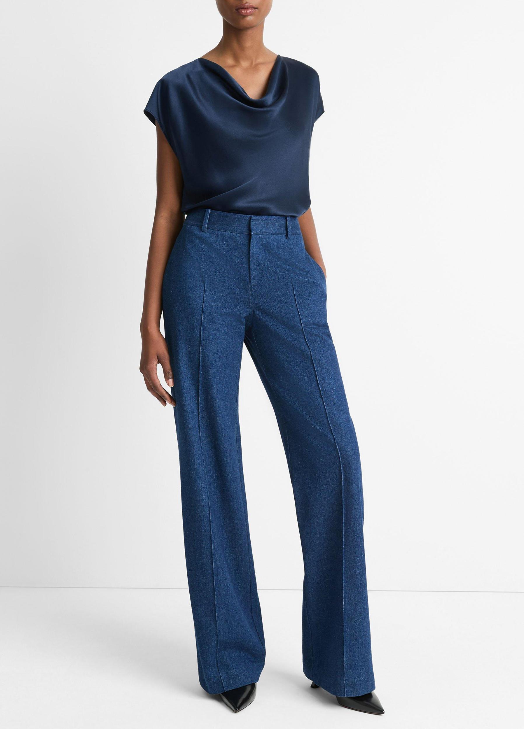 Silk Cowl-Neck Blouse Product Image