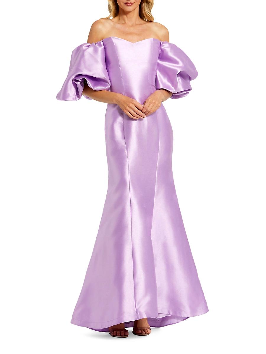 Womens Sweetheart Off-The-Shoulder Puff-Sleeve Gown Product Image