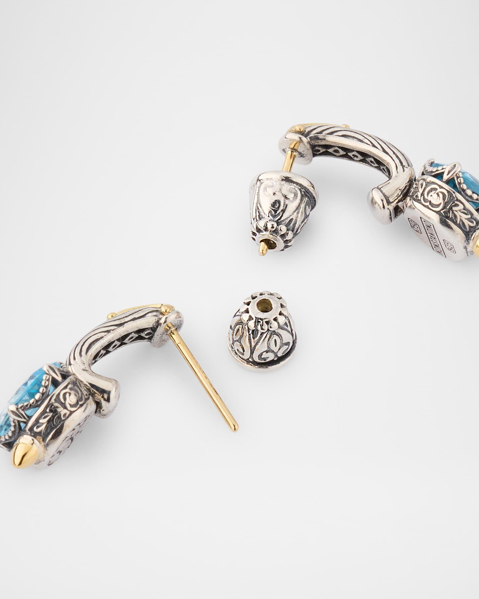 Kyma Sky Blue Topaz Huggie Drop Earrings Product Image