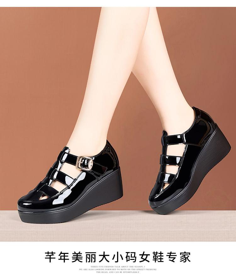 Platform Patent Leather Wedge Gladiator Sandals Product Image
