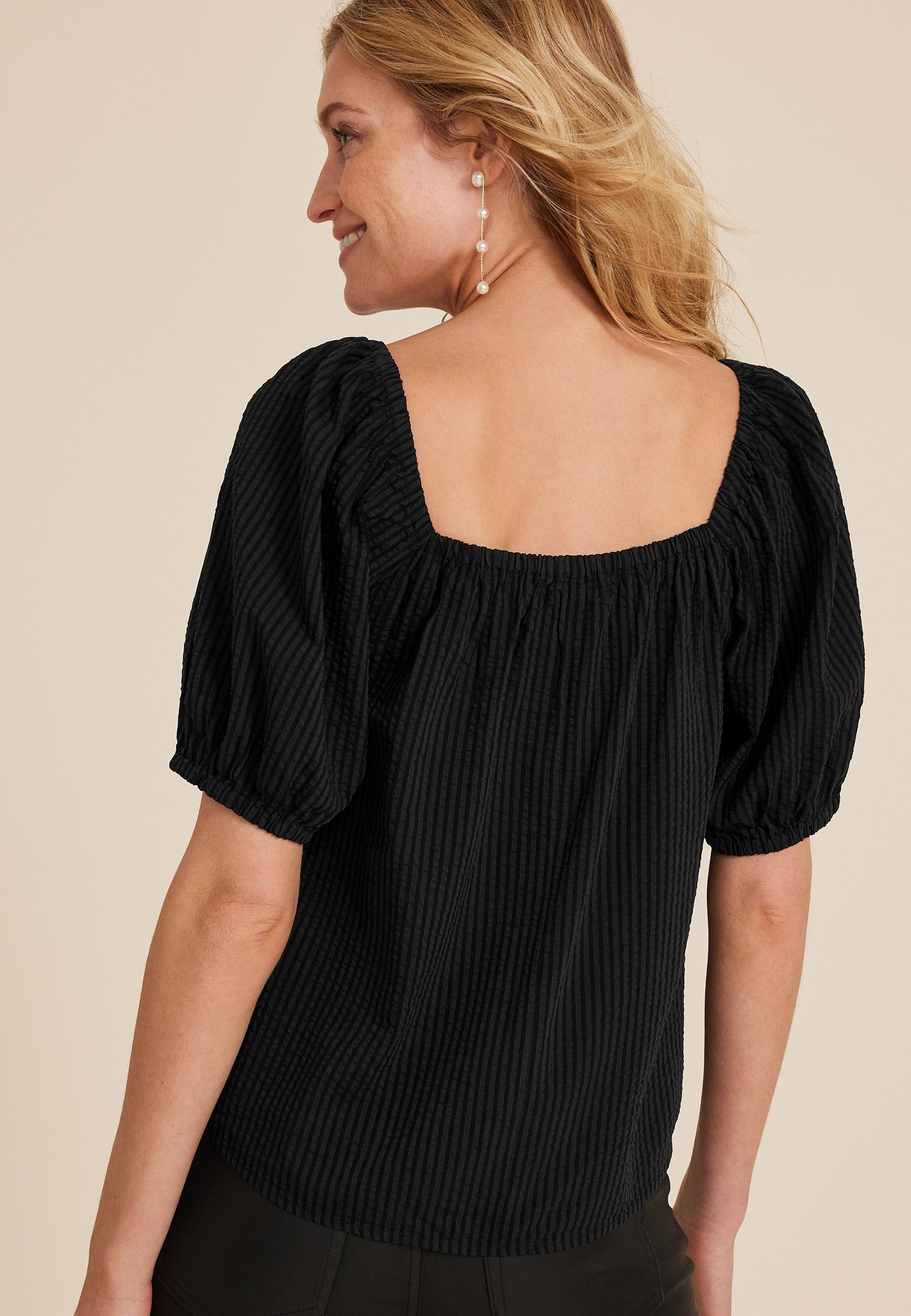  Embroidered Puff Sleeve Top  Product Image