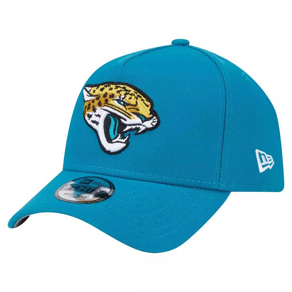 Men's New Era Teal Jacksonville Jaguars A-Frame 9FORTY Adjustable Hat, Blue Product Image