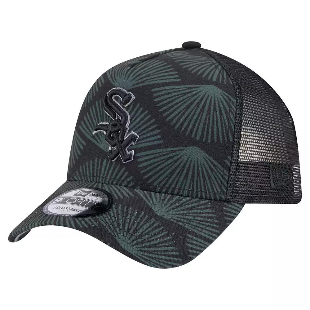 Men's New Era  Black Chicago White Sox 9FORTY A-Frame Trucker Adjustable Hat Product Image