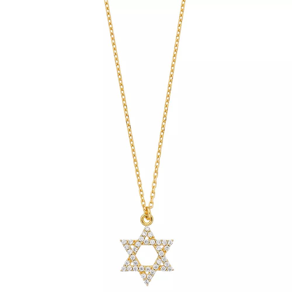 Sterling Silver Cubic Zirconia Star of David Pendant Necklace, Women's, Size: 18" Product Image