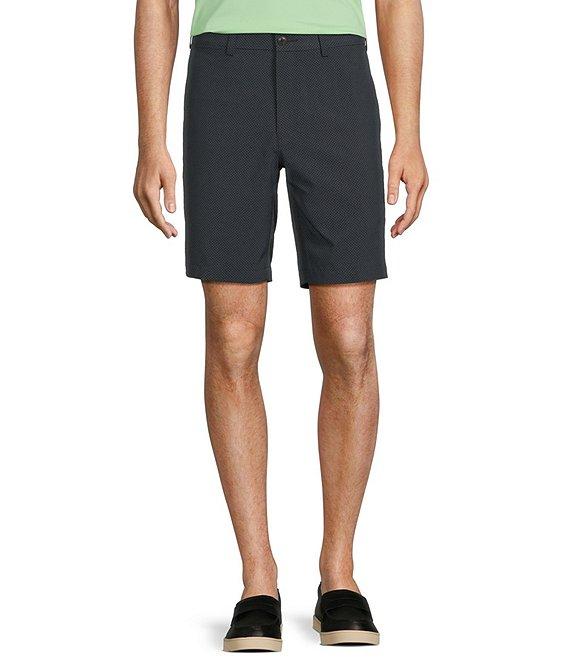 Roundtree & Yorke Performance Classic Fit Flat Front 9#double; Tonal Geo Printed Shorts Product Image