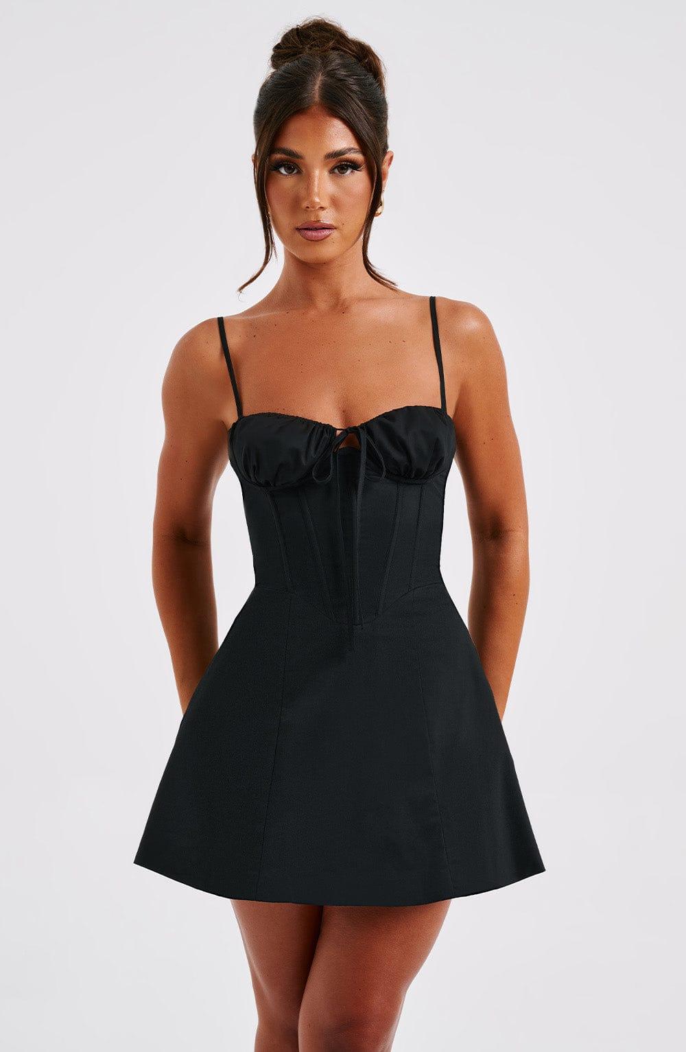 Lacey Mini Dress - Black Product Image