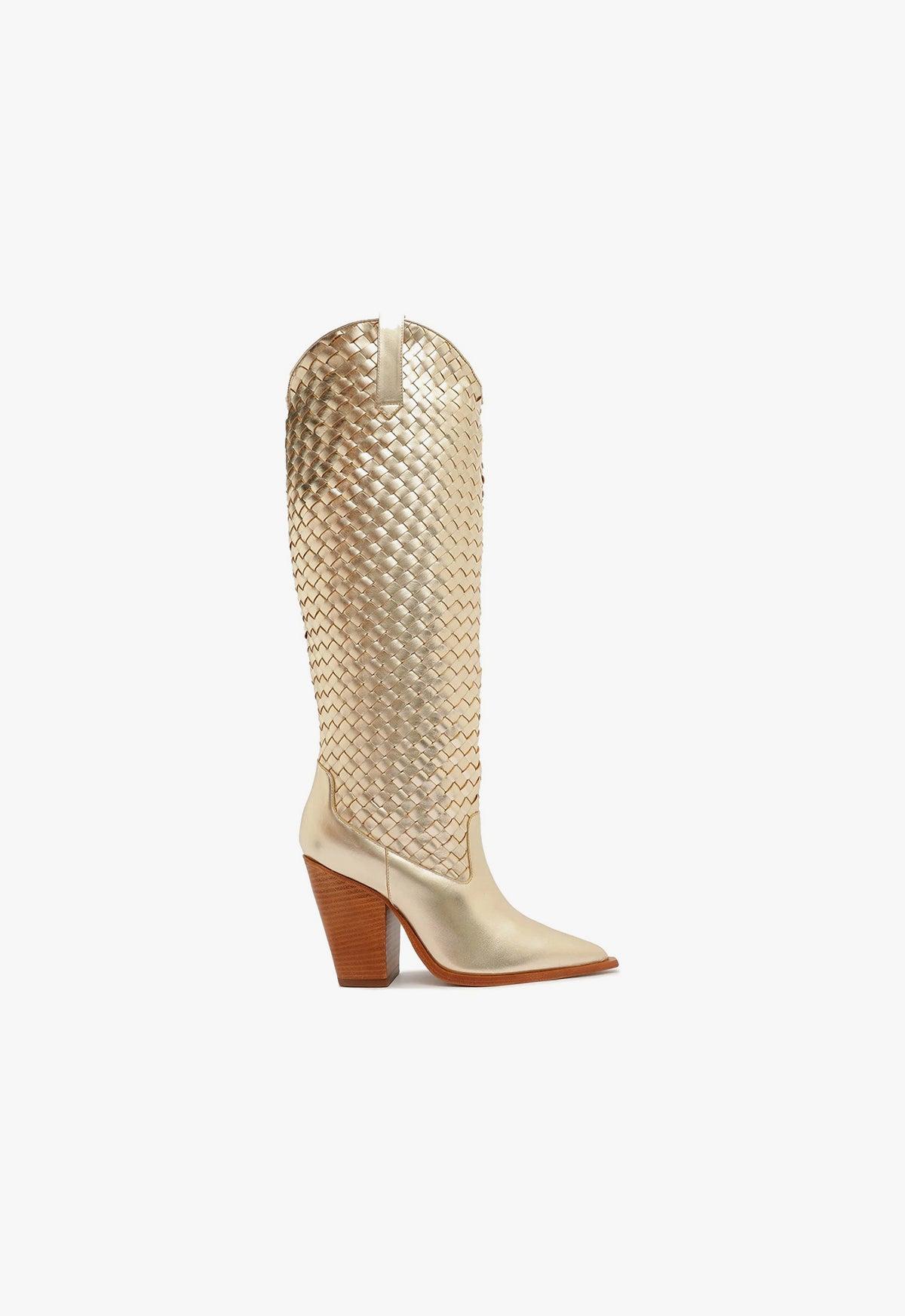 Ella Woven Metallic Leather Boot Female Product Image