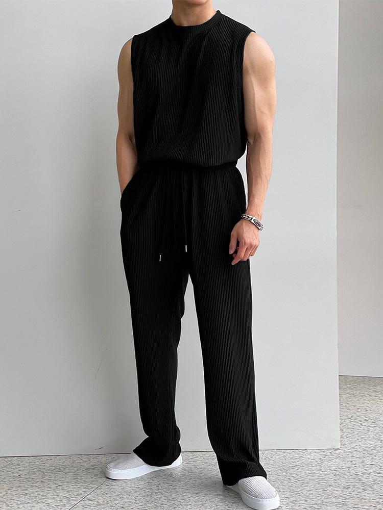 RT No. 11931 PLEATED SLEEVELESS SHIRT & WIDE DRAWSTRING PANTS Product Image