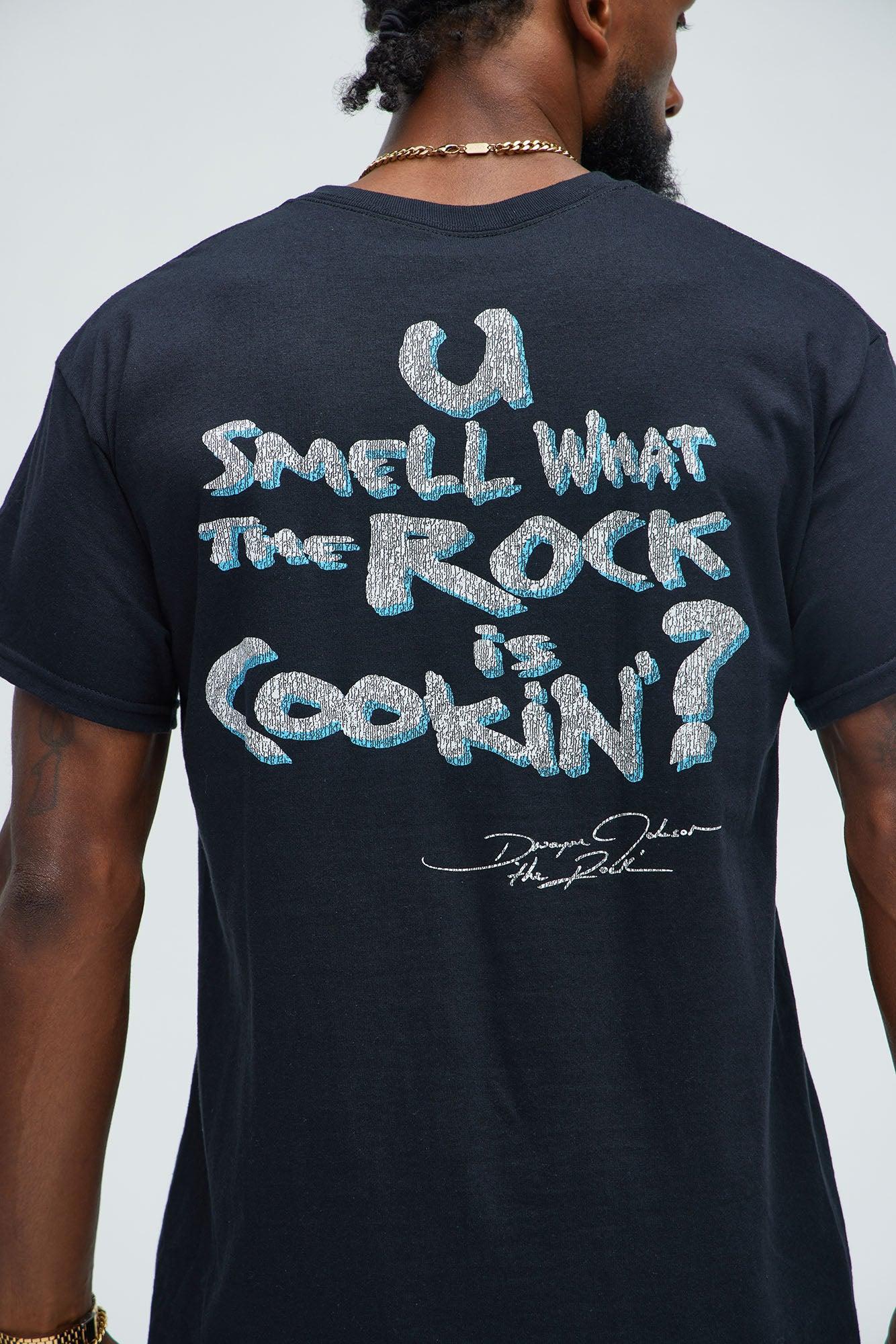 WWE U Smell What The Rock Is Cookin Short Sleeve Tee - Black Product Image
