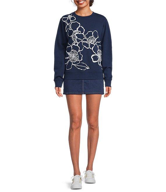 Lilly Pulitzer Ballad Floral Embroidered Crew Neck Long Sleeve Sweatshirt Product Image