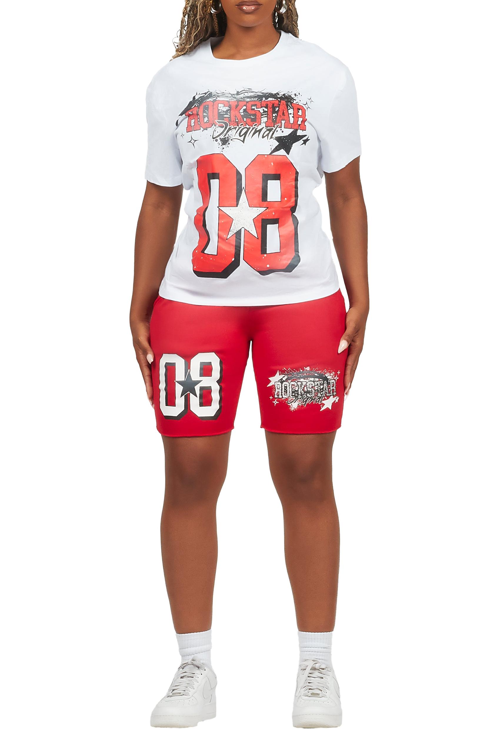 Carolina White/Red T-Shirt Short Set Female Product Image