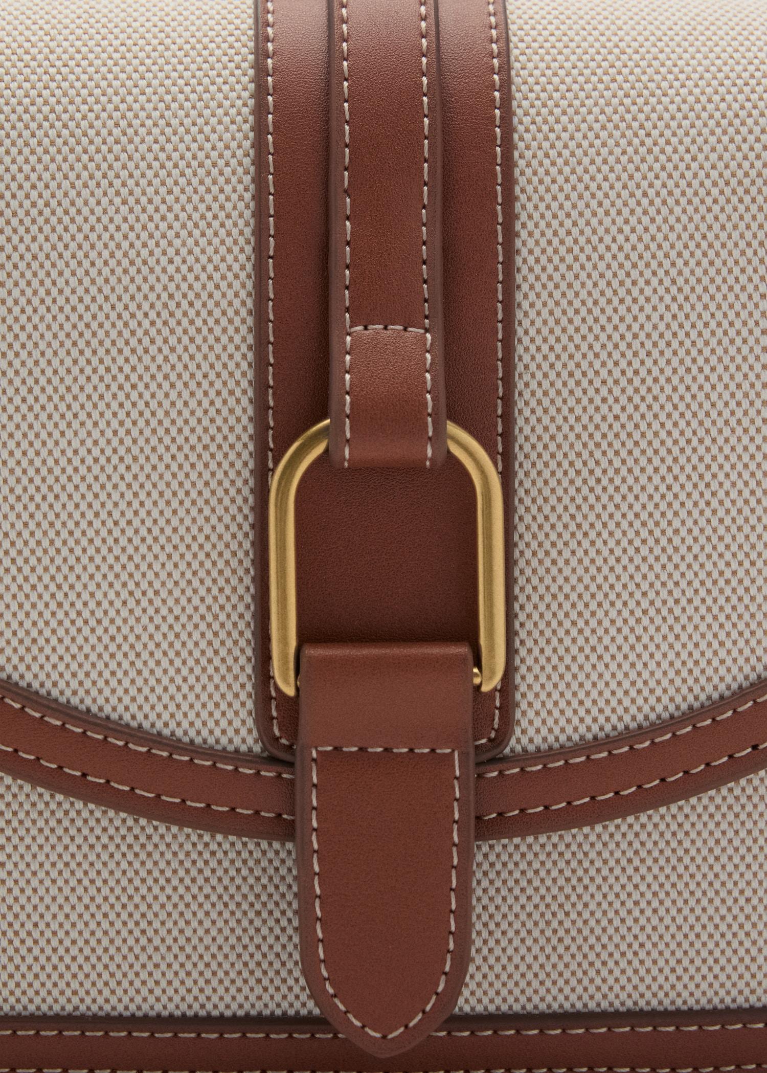 Contrasting canvas shoulder bag - Women | MANGO USA Product Image