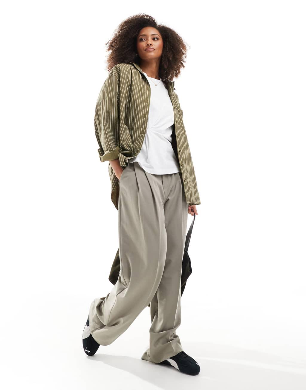 ASOS DESIGN twist detail oversized T-shirt in white Product Image