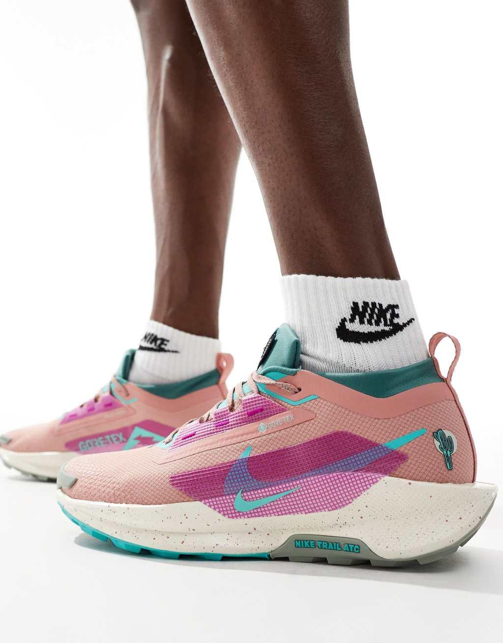 Nike Running ReactX Pegasus Trail 5 GORE-TEX sneakers in red and purple Product Image