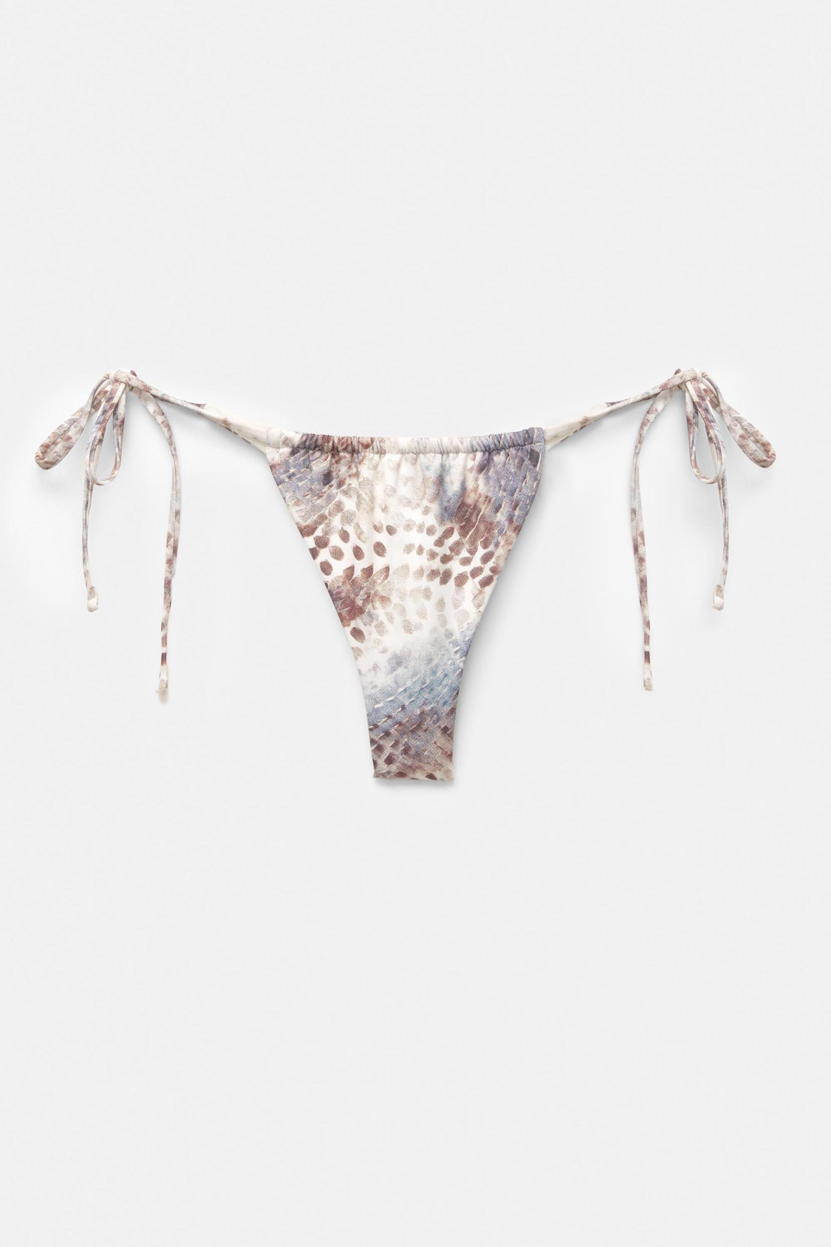 Printed bikini bottoms with gathering Product Image