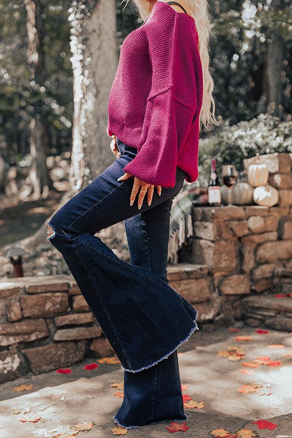 The Steele High Waist Flare In Dark Wash Product Image