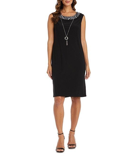 R & M Richards Crew Neck Metallic Jacquard 2-Piece Jacket Dress Product Image