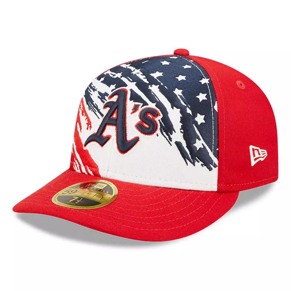 Men's New Era Red Oakland Athletics 2022 4th of July Low Profile 59FIFTY Fitted Hat, Size: 7 Product Image