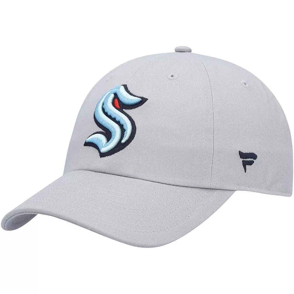 Men's Fanatics Branded Gray Seattle Kraken Primary Logo Adjustable Hat, Krk Grey Product Image