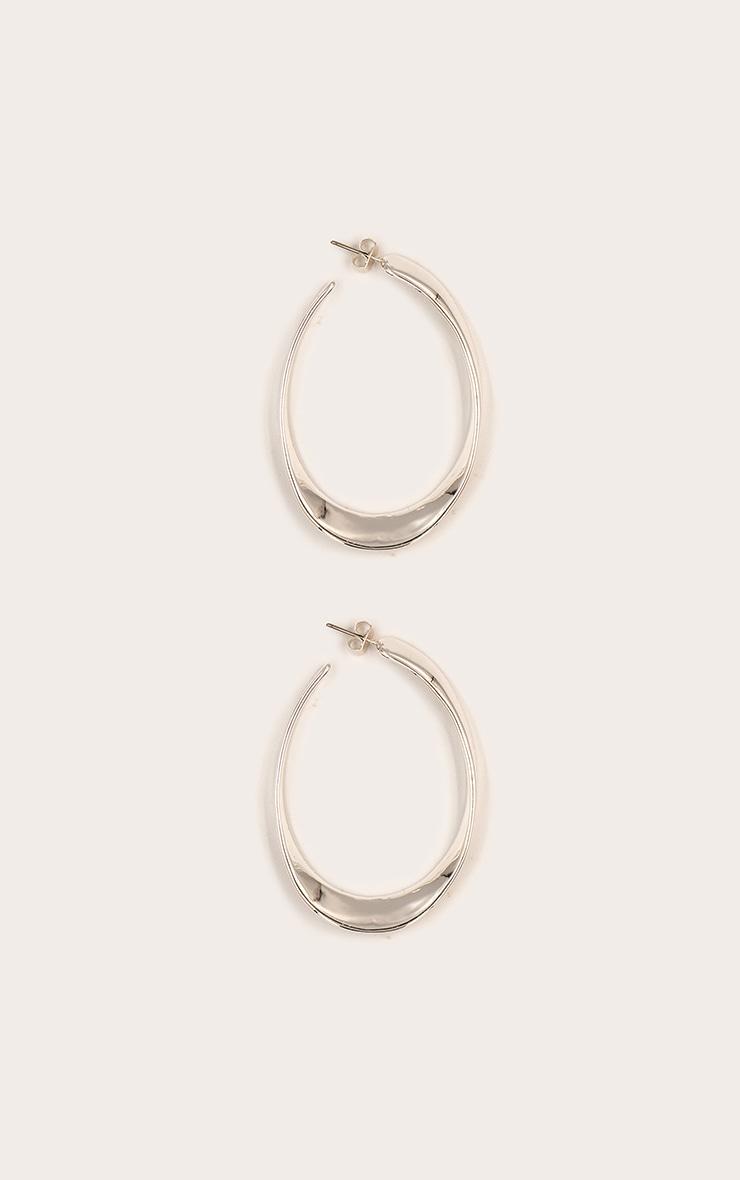 Silver Smooth Cuffed Hoop Earrings Product Image