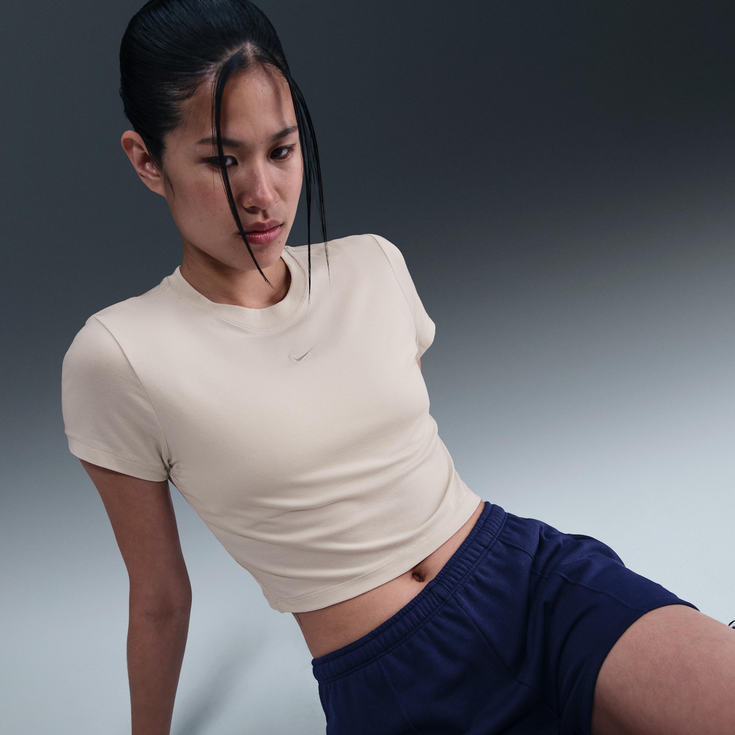Womens Nike Sportswear Chill Knit Cropped T-Shirt | HF9538-072 Product Image