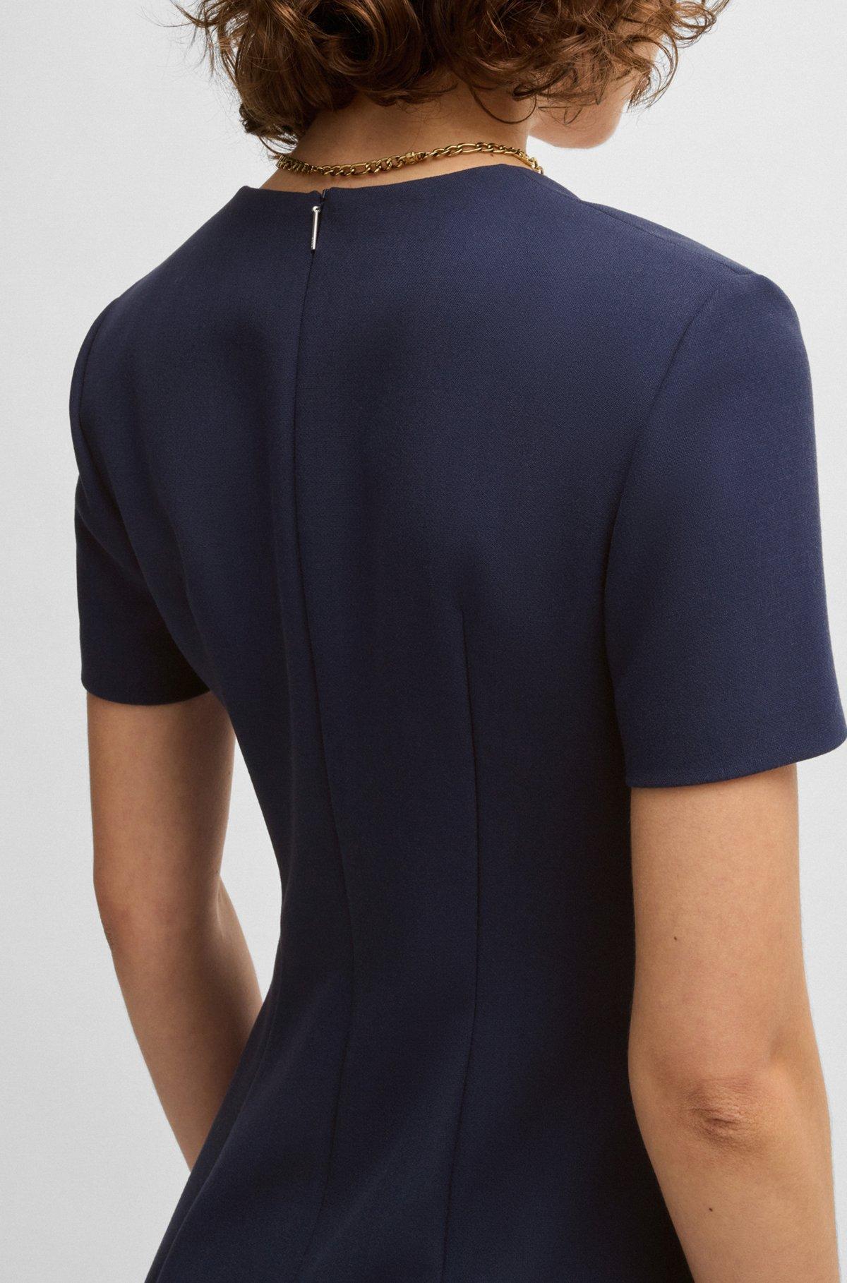 Square-neck slim-fit dress in stretch material Product Image
