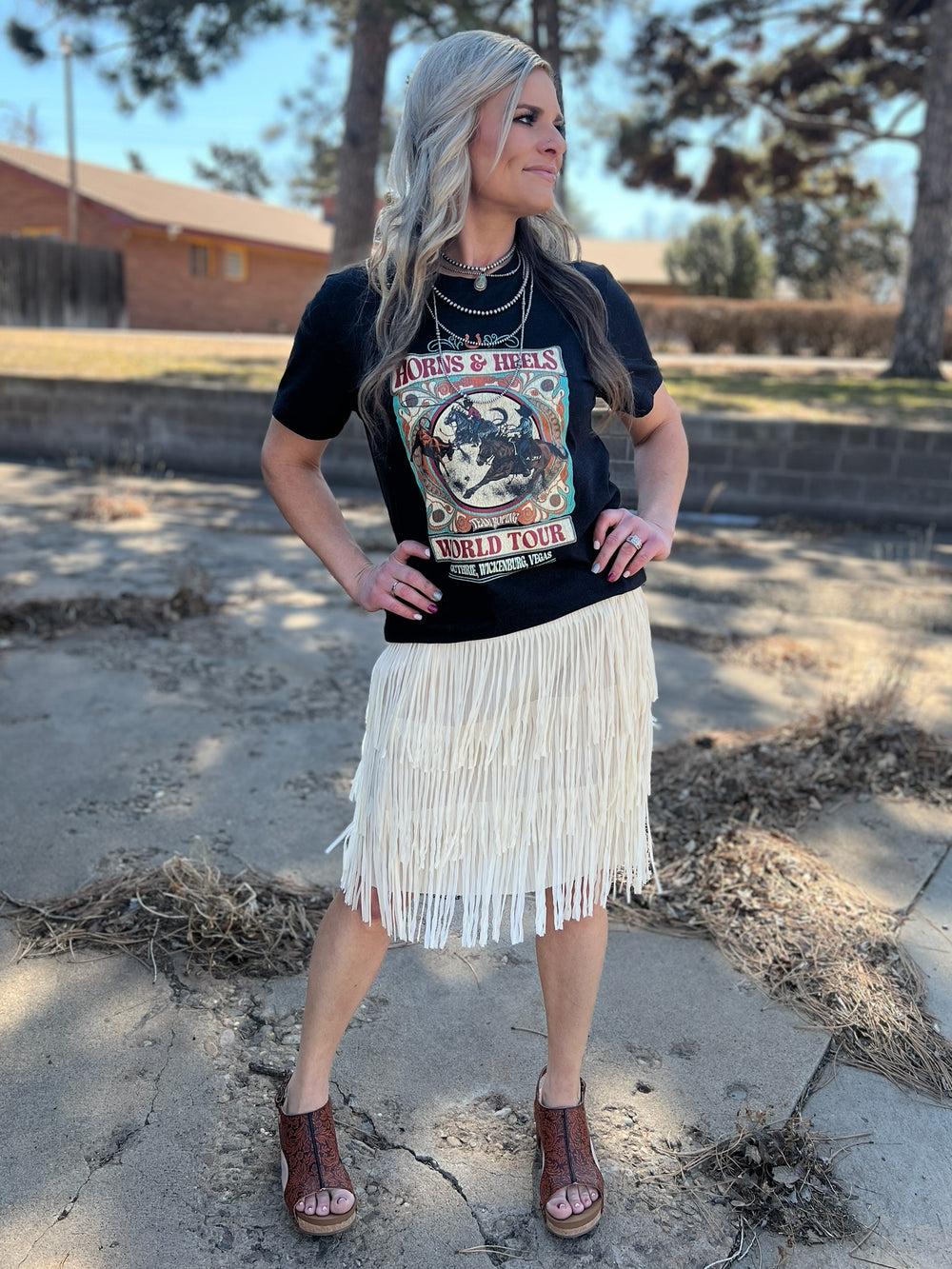 Origami Fringe Lightweight Skirt - 2 Colors Product Image