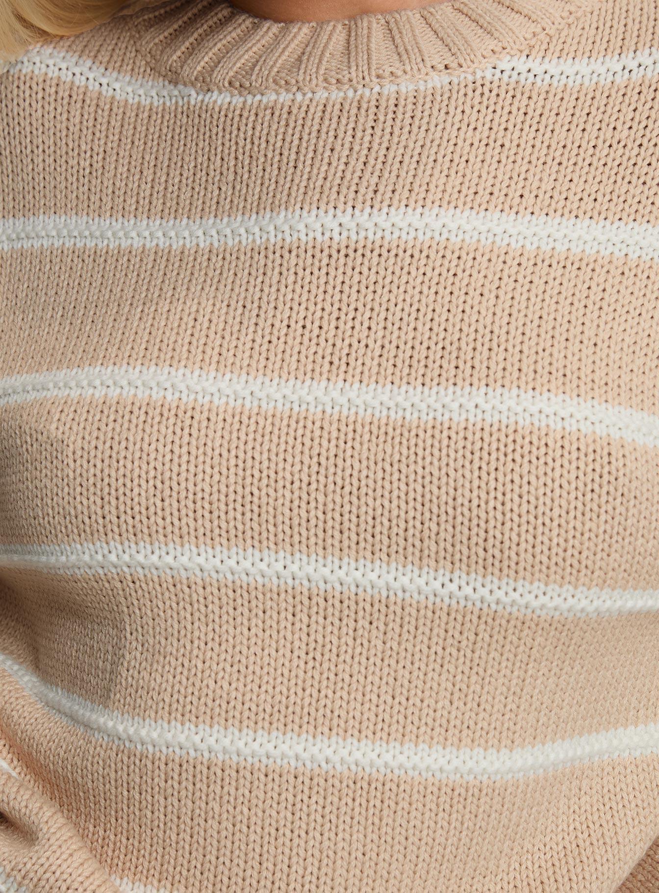 Read Your Mind Knit Sweater Cream Stripe Product Image