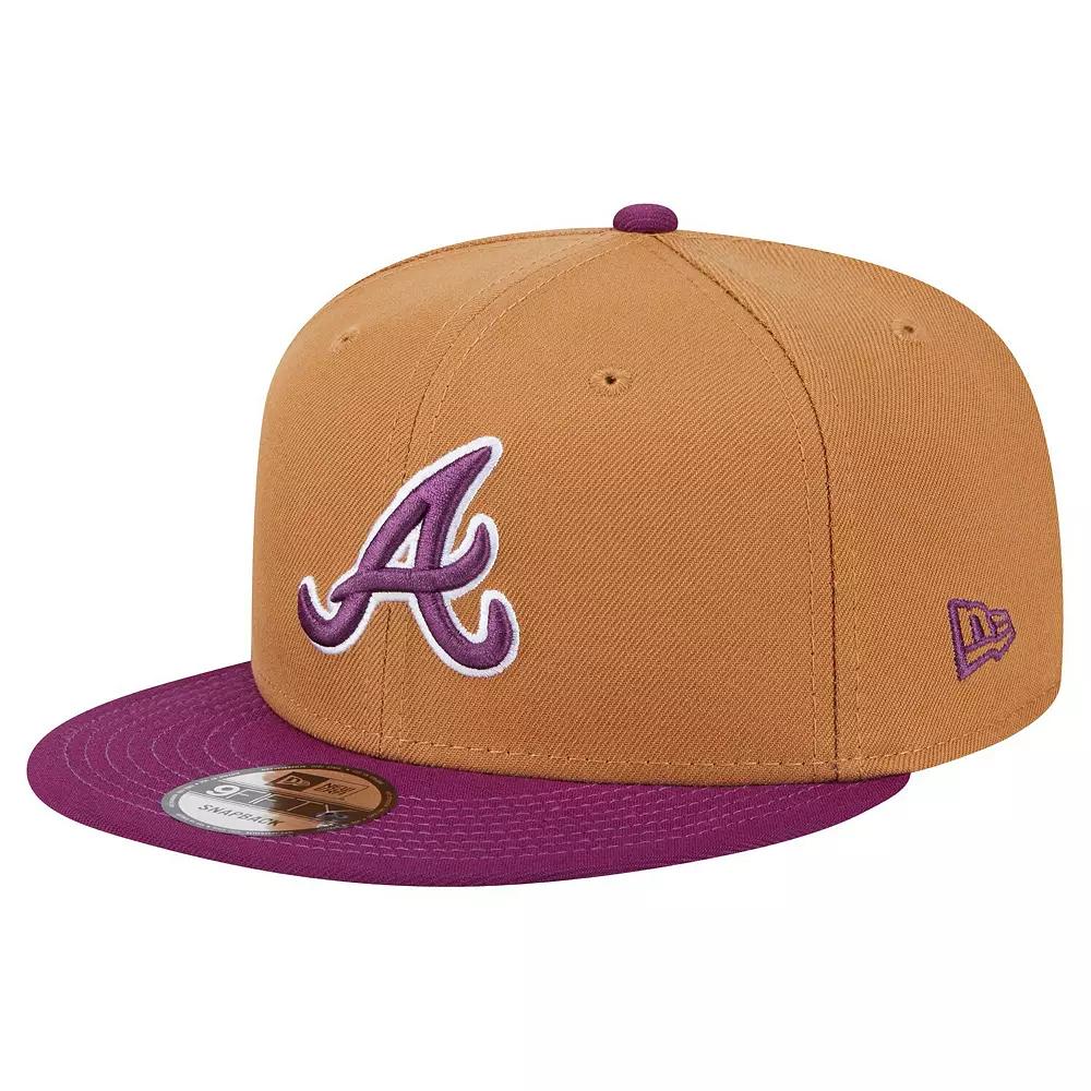 Men's New Era Brown/Purple Atlanta Braves Color Pack Two-Tone 9FIFTY Snapback Hat Product Image