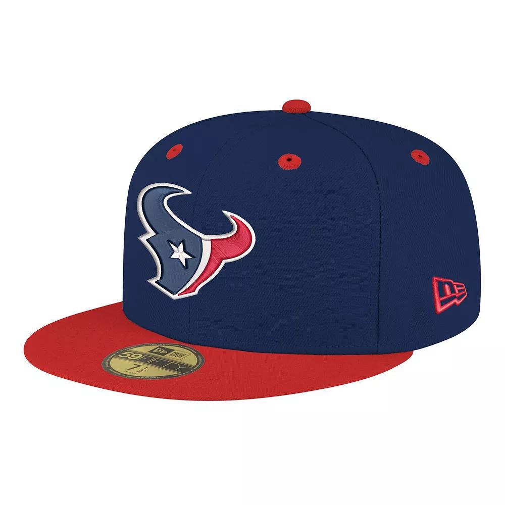 Men's New Era Navy/Red Houston Texans Flipside Two-Tone 59FIFTY Fitted Hat,  Product Image
