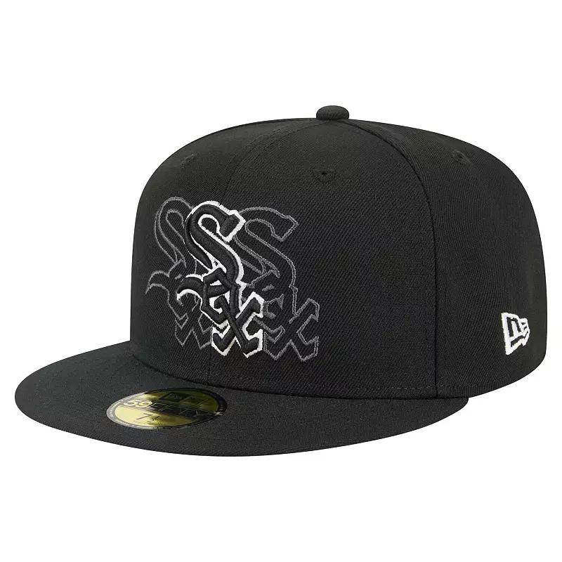 Men's New Era Black Brooklyn Nets Midnight Ink Pop Outline 9FIFTY Snapback Hat Product Image