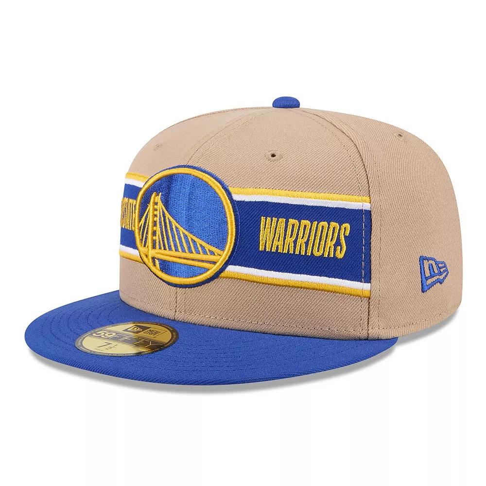 Men's New Era Tan/Royal Golden State Warriors 2024 NBA Draft 59FIFTY Fitted Hat,  Product Image