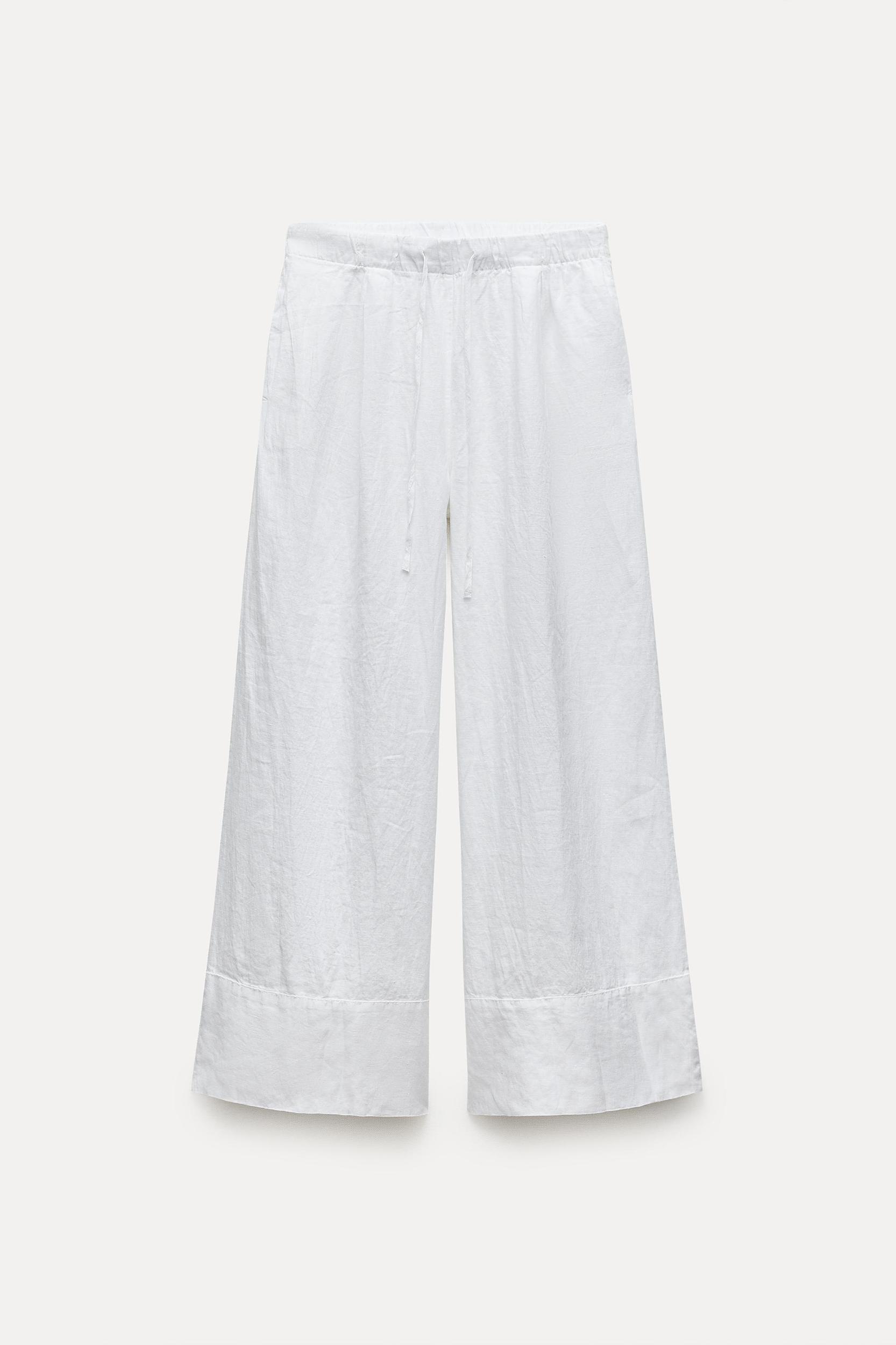 100% LINEN PALAZZO PANTS ZW COLLECTION Product Image