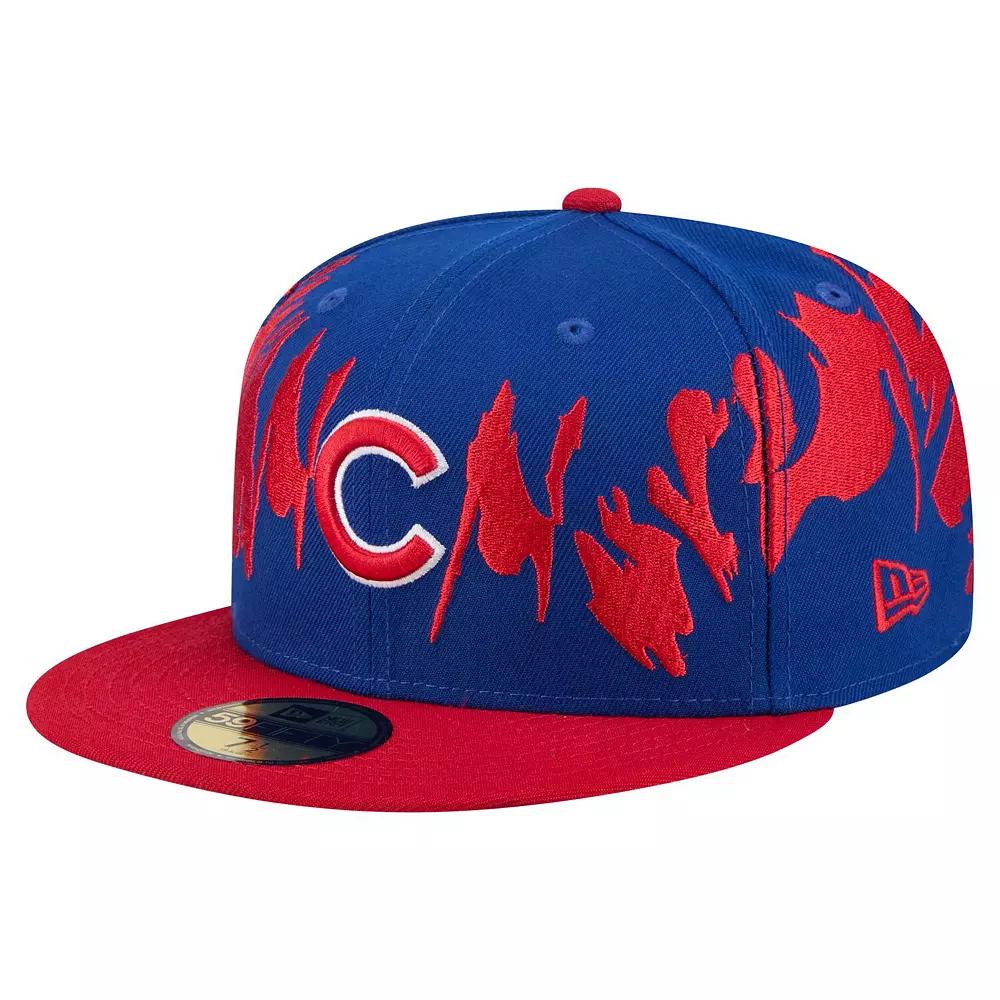 Mens New Era Royal/Red Chicago Cubs Retro Pattern 59FIFTY Fitted Hat Product Image