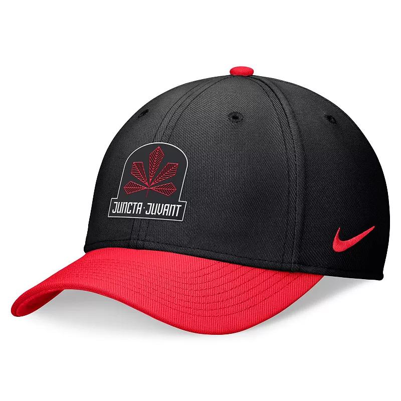 Men's Nike Navy/Red Atlanta Braves Cooperstown Collection Rewind Swooshflex Performance Hat,  Product Image