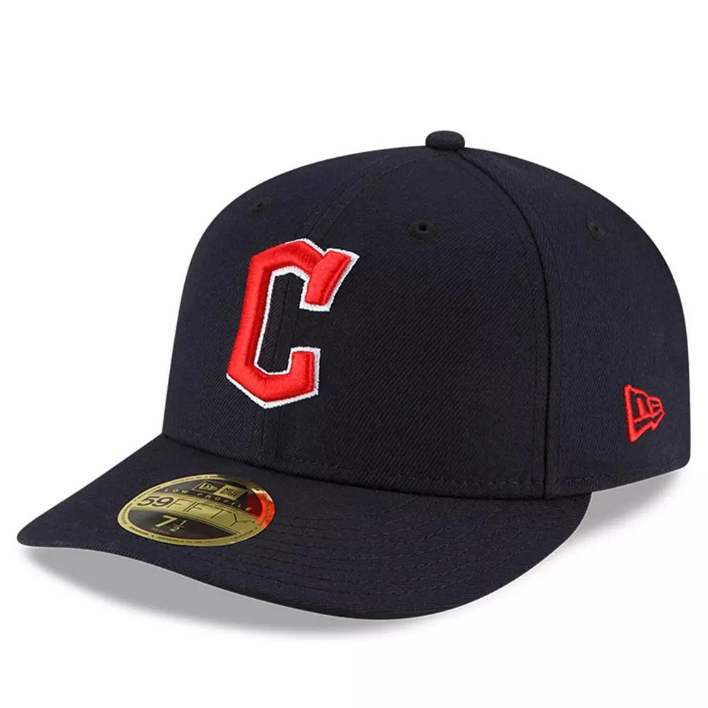 Men's New Era Navy Cleveland Guardians Authentic Collection On-Field Road Low Profile 59FIFTY Fitted Hat,  Product Image