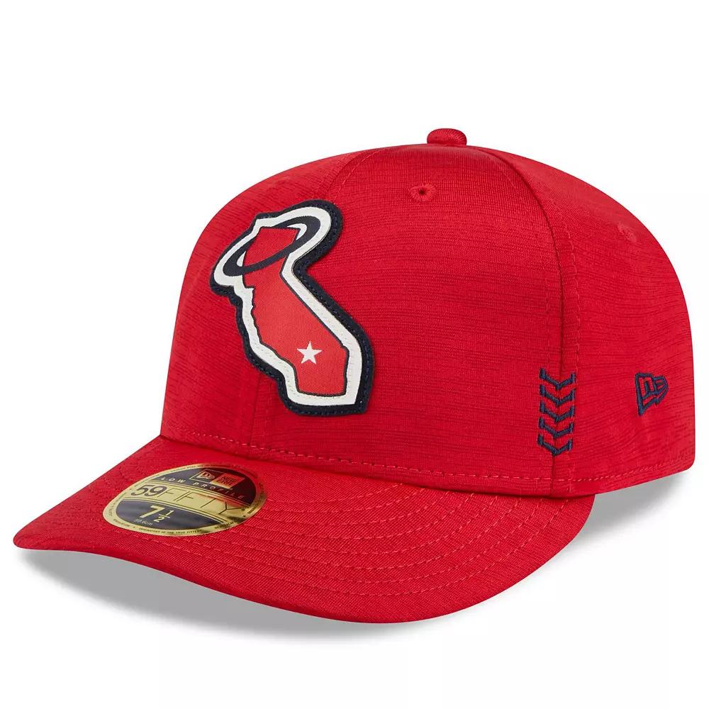 Men's New Era Red Los Angeles Angels 2024 Clubhouse Low Profile 59FIFTY Fitted Hat,  Product Image