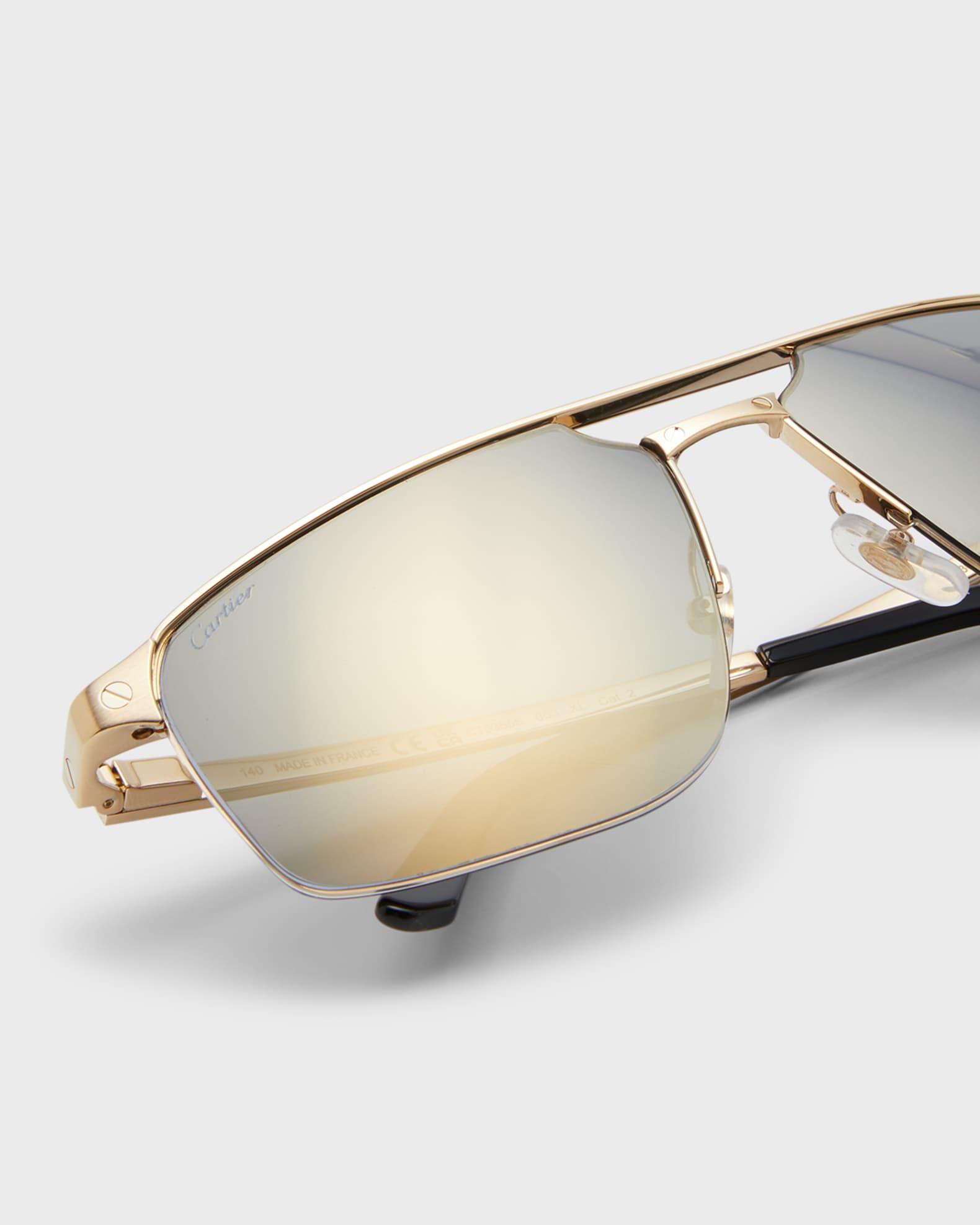 Men's Square Rimless Metal Sunglasses Product Image