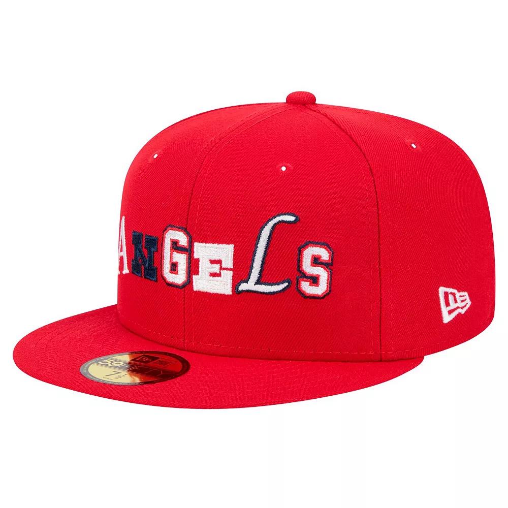 Men's New Era Red Los Angeles Angels Ransom 59FIFTY Fitted Hat, Size: 7 3/8 Product Image
