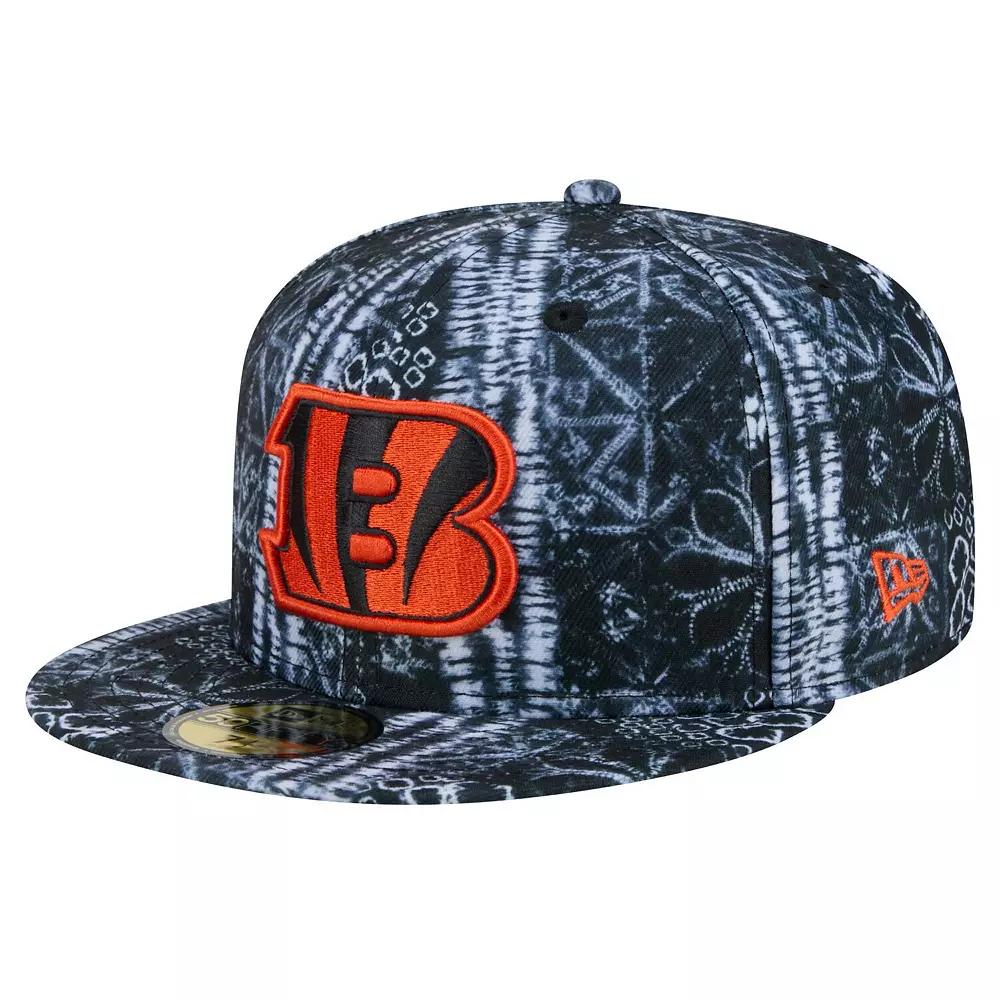 Men's New Era Black Cincinnati Bengals Shibori 59FIFTY Fitted Hat,  Product Image