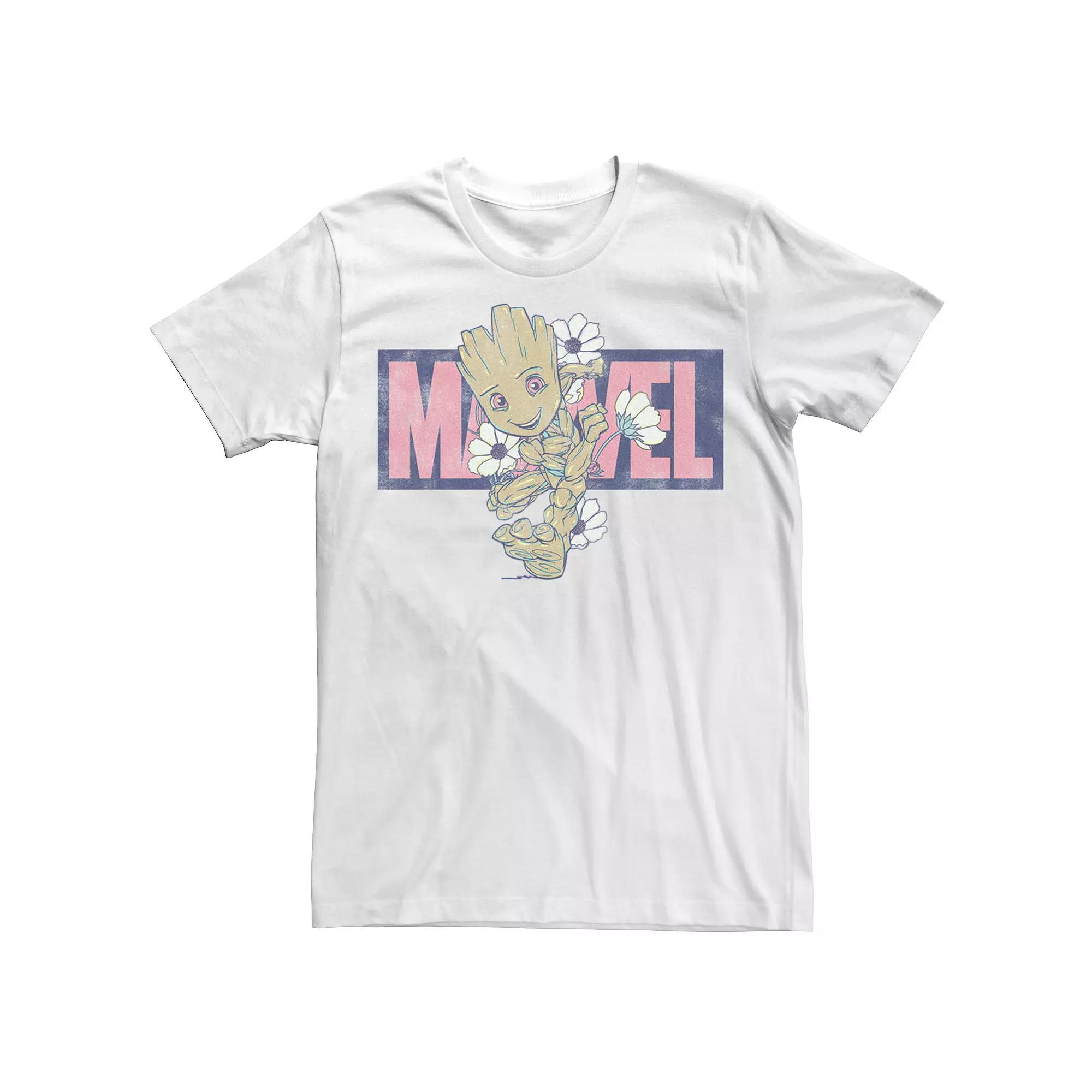 Men's Marvel Groot Running Floral Tee,  Product Image