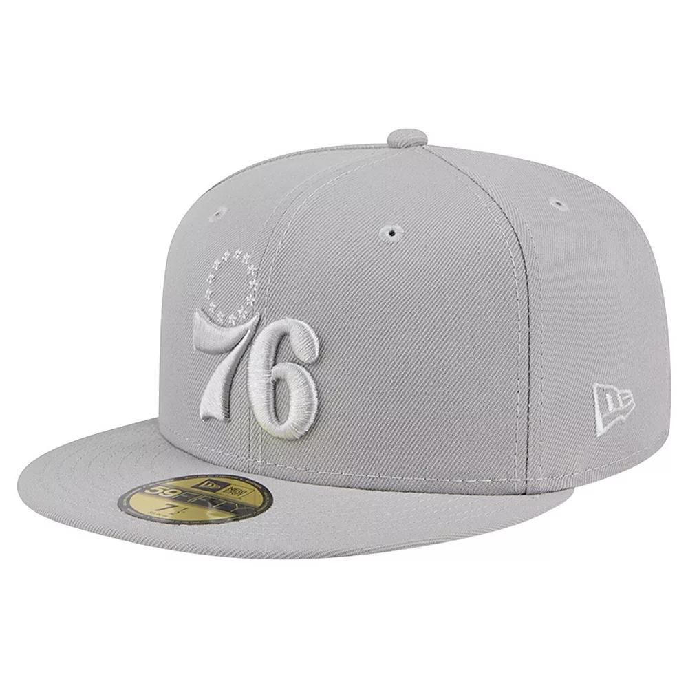 Men's New Era Gray Philadelphia 76ers Color Pack 59FIFTY Fitted Hat, 76r Grey Product Image
