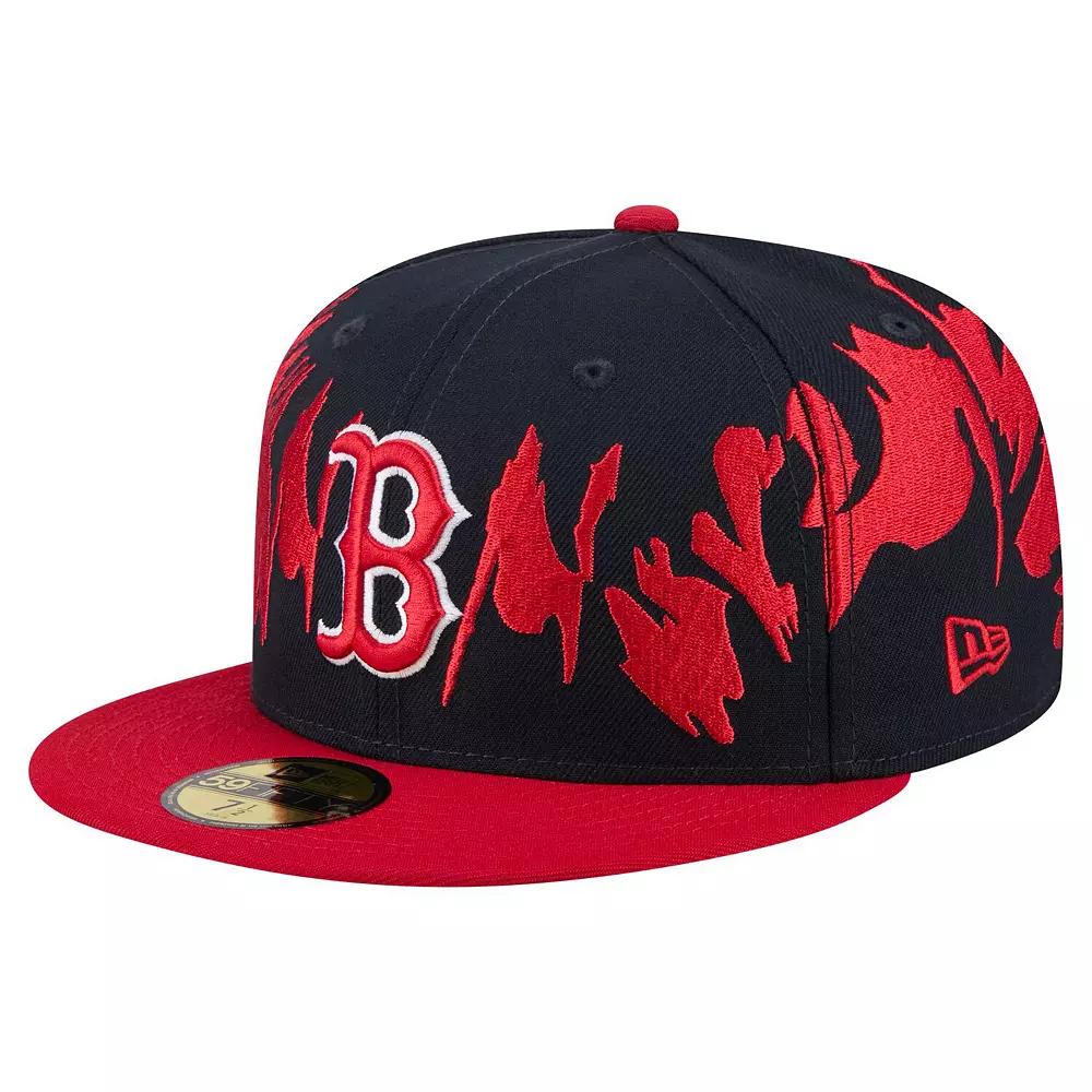 Men's New Era Navy/Red Boston Red Sox Retro Pattern 59FIFTY Fitted Hat, Size: 8, Blue Product Image